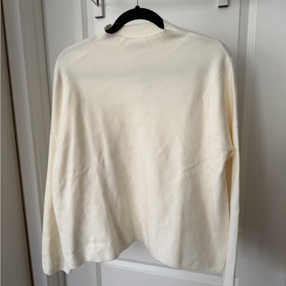 NWT Mango Cream Long Sleeve Mock Neck Sweater